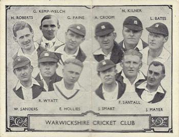 1933 Barratt & Co Cricket Team Folders #9 Warwickshire Cricket Club Front