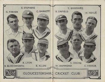 1933 Barratt & Co Cricket Team Folders #13 Gloucestershire Cricket Club Front