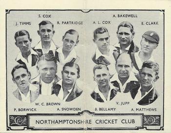 1933 Barratt & Co Cricket Team Folders #16 Northamptonshire Cricket Club Front