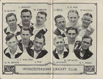 1933 Barratt & Co Cricket Team Folders #17 Worcestershire Cricket Club Front