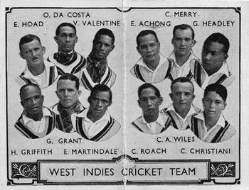1933 Barratt & Co Cricket Team Folders #20 West Indies Cricket Team Front