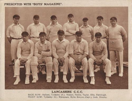 1922 Boys Magazine County Cricket Teams #NNO Lancashire C.C.C. Front