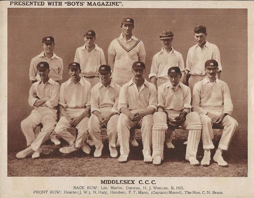 1922 Boys Magazine County Cricket Teams #NNO Middlesex C.C.C. Front