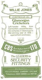 1983 CBS Ltd Glamorgan Cricketers #11 Willie Jones Back