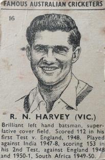 1951 Lifebuoy Soap Famous Australian Cricketers #16 Neil Harvey Front