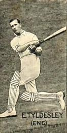 1929 McNivens Confectionery Cricketers #16 Ernest Tyldesley Front