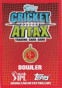 2012 Topps Cricket Attax IPL - Auction Stars #NNO Vinay Kumar Back