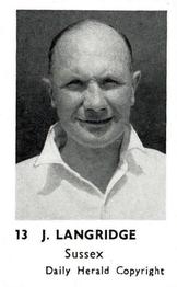 1950 Sporting Publicity Cricket Stars #13 John Langridge Front