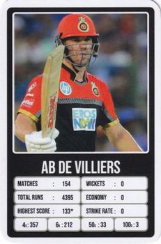 2020 Aamango IPL Cricket Trump Cards #NNO AB de Villiers Front