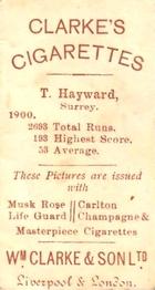 1901 Clarke's Cricketer Series #13 Tom Hayward Back