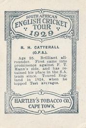 1929 Hartley's South African English Cricket Tour #NNO Robert Catterall Back
