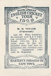 1929 Hartley's South African English Cricket Tour #NNO Herbie Taylor Back