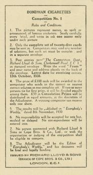 1930 Bondman Famous Cricketers Puzzle Series #5 Harold Larwood Back