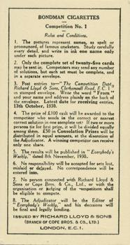 1930 Bondman Famous Cricketers Puzzle Series #19 Alan Kippax Back