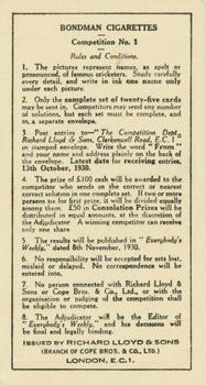 1930 Bondman Famous Cricketers Puzzle Series #20 Patsy Hendren Back