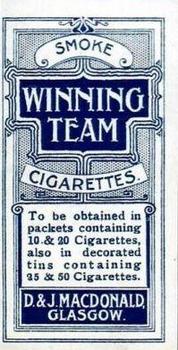 1902 Winning Team Cricketers #NNO Reginald Foster Back