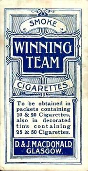 1902 Winning Team Cricketers #NNO Walter Quaife Back