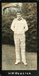 1912 F & J Smith Series 2 Cricketers #54 Harold Webster Front