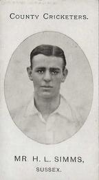 1908 Taddy & Co. County Cricketers Sussex #NNO Harry Simms Front