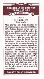1991 County Print Services England Cricket Team 1901-02 #7 Sydney Barnes Back
