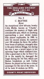 1991 County Print Services England Cricket Team 1901-02 #8 Colin Blythe Back
