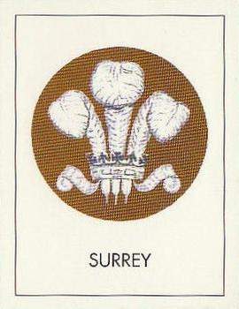1992 County Print Services Famous Cricket Crests #23 Surrey Front