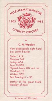 1985 Northamptonshire County Cricket Club Cricketers 1905-1985 #6 Claud Woolley Back