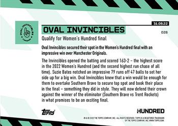 2022 Topps Now The Hundred #026 Oval Invincibles Back