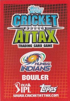 2012 Topps Cricket Attax IPL - Award Winners #NNO Lasith Malinga Back