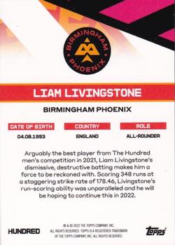 2022 Topps The Hundred #NNO Liam Livingstone Back