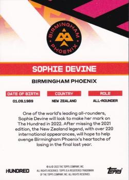 2022 Topps The Hundred #NNO Sophie Devine Back