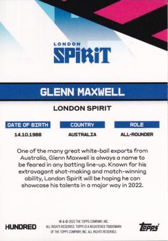 2022 Topps The Hundred #NNO Glenn Maxwell Back