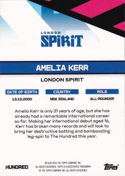 2022 Topps The Hundred #NNO Amelia Kerr Back