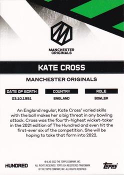 2022 Topps The Hundred #NNO Kate Cross Back