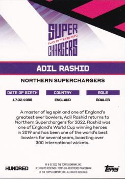 2022 Topps The Hundred #NNO Adil Rashid Back