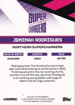 2022 Topps The Hundred #NNO Jemimah Rodrigues Back