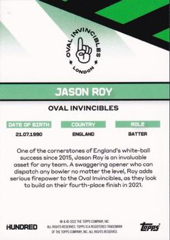 2022 Topps The Hundred #NNO Jason Roy Back