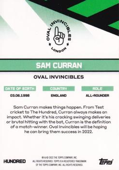 2022 Topps The Hundred #NNO Sam Curran Back