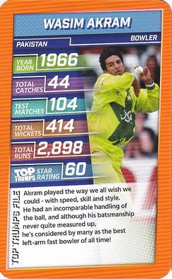 2020 Top Trumps Legends Of Cricket #NNO Wasim Akram Front
