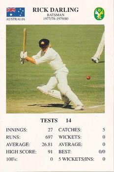 1994 The Great Test Match Card Game #NNO Rick Darling Front