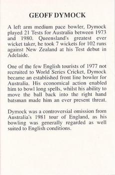 1994 The Great Test Match Card Game #NNO Geoff Dymock Back