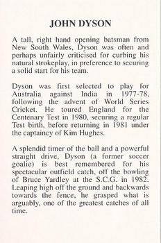 1994 The Great Test Match Card Game #NNO John Dyson Back