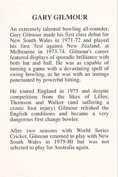 1994 The Great Test Match Card Game #NNO Gary Gilmour Back