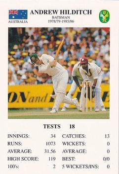 1994 The Great Test Match Card Game #NNO Andrew Hilditch Front