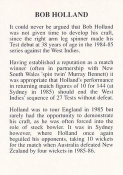 1994 The Great Test Match Card Game #NNO Bob Holland Back