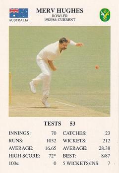 1994 The Great Test Match Card Game #NNO Merv Hughes Front