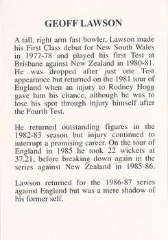 1994 The Great Test Match Card Game #NNO Geoff Lawson Back