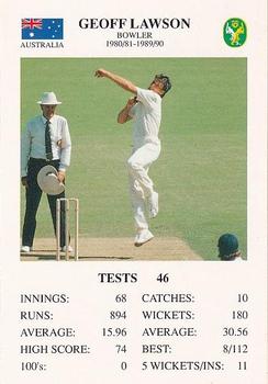 1994 The Great Test Match Card Game #NNO Geoff Lawson Front
