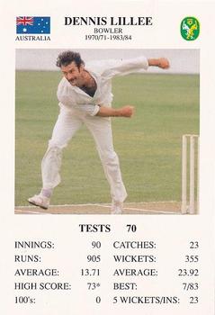 1994 The Great Test Match Card Game #NNO Dennis Lillee Front
