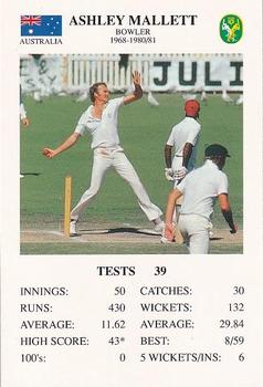 1994 The Great Test Match Card Game #NNO Ashley Mallett Front